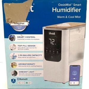 Levoit Smart Humidifier OasisMist 450S, 1.18 Gallon, White
